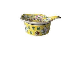 Floral Yellow Ceramic Dish